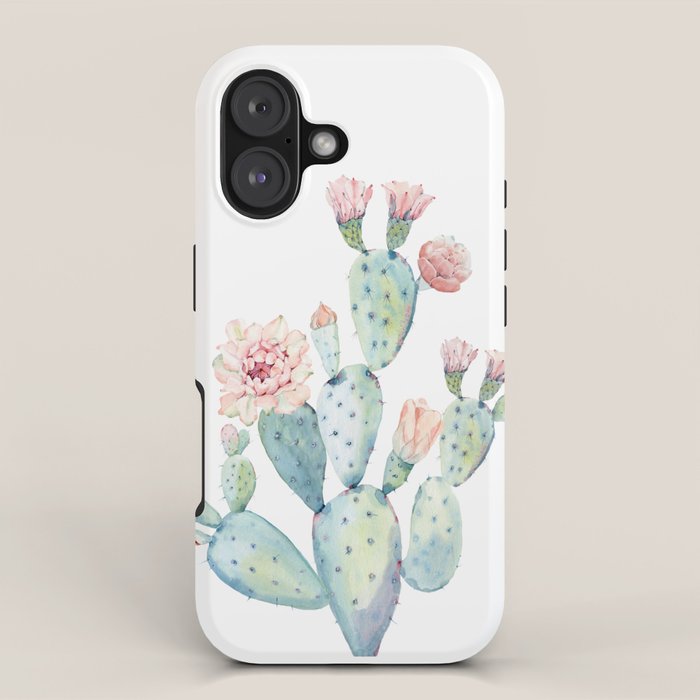 Cactus 2  White #society6 #buyart iPhone Case Gallery Image 1