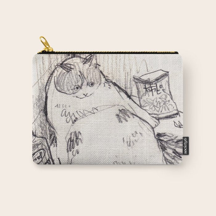 Drunk Cat Carry All Pouch Gallery Image 1