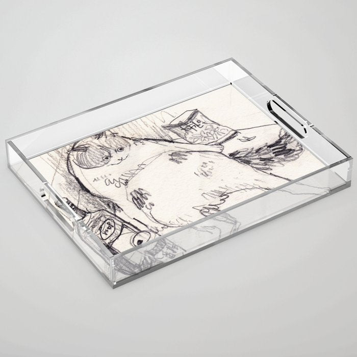 Drunk Cat Acrylic Tray Gallery Image 1