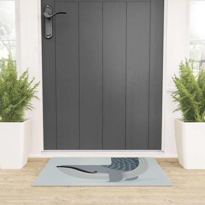 Whimsical Blue Whale Welcome Mat Gallery Image 3