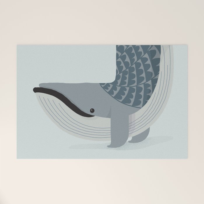 Whimsical Blue Whale Welcome Mat Gallery Image 1