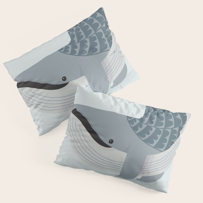 Whimsical Blue Whale Pillow Sham Gallery Image 1