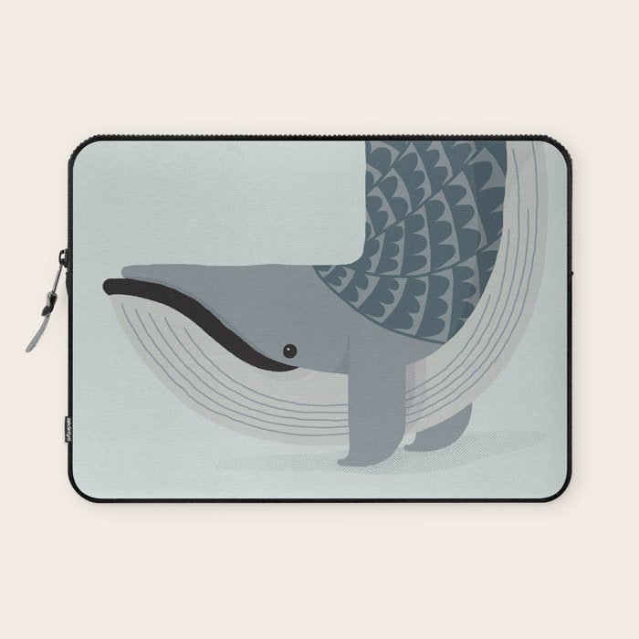 Whimsical Blue Whale Laptop Sleeve Gallery Image 1