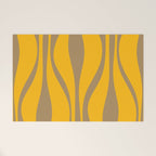 Mid Century Modern Abstract Lounge Pattern in Yellow Orange and Coffee Brown Welcome Mat Gallery Image 1
