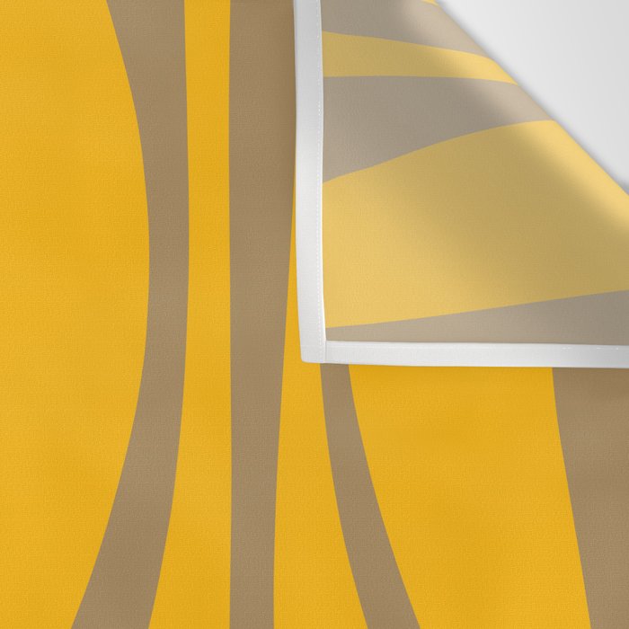 Mid Century Modern Abstract Lounge Pattern in Yellow Orange and Coffee Brown Wall Tapestry Gallery Image 3