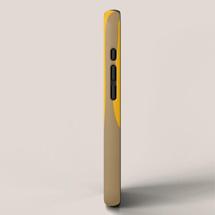 Mid Century Modern Abstract Lounge Pattern in Yellow Orange and Coffee Brown iPhone Case Gallery Image 2