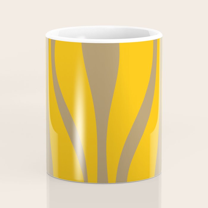 Mid Century Modern Abstract Lounge Pattern in Yellow Orange and Coffee Brown Coffee Mug Gallery Image 4