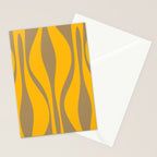 Mid Century Modern Abstract Lounge Pattern in Yellow Orange and Coffee Brown Stationery Card Gallery Image 2