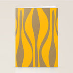 Mid Century Modern Abstract Lounge Pattern in Yellow Orange and Coffee Brown Stationery Card Gallery Image 2