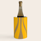 Mid Century Modern Abstract Lounge Pattern in Yellow Orange and Coffee Brown Wine Chiller Gallery Image 3