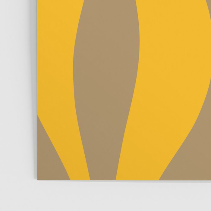 Mid Century Modern Abstract Lounge Pattern in Yellow Orange and Coffee Brown Poster Gallery Image 3