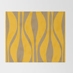 Mid Century Modern Abstract Lounge Pattern in Yellow Orange and Coffee Brown Throw Blanket Gallery Image 2