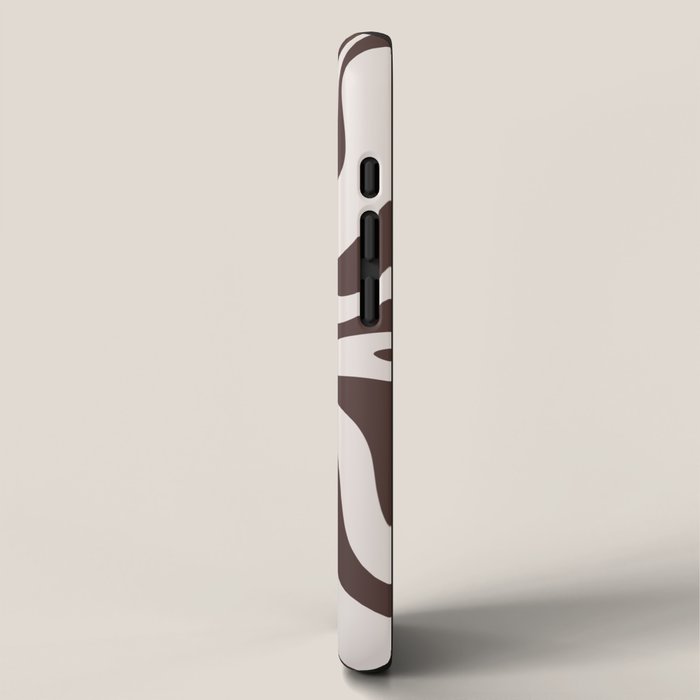 Retro Liquid Swirl Abstract Pattern in Brown iPhone Case Gallery Image 2