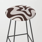 Retro Liquid Swirl Abstract Pattern in Brown Stool Gallery Image 2