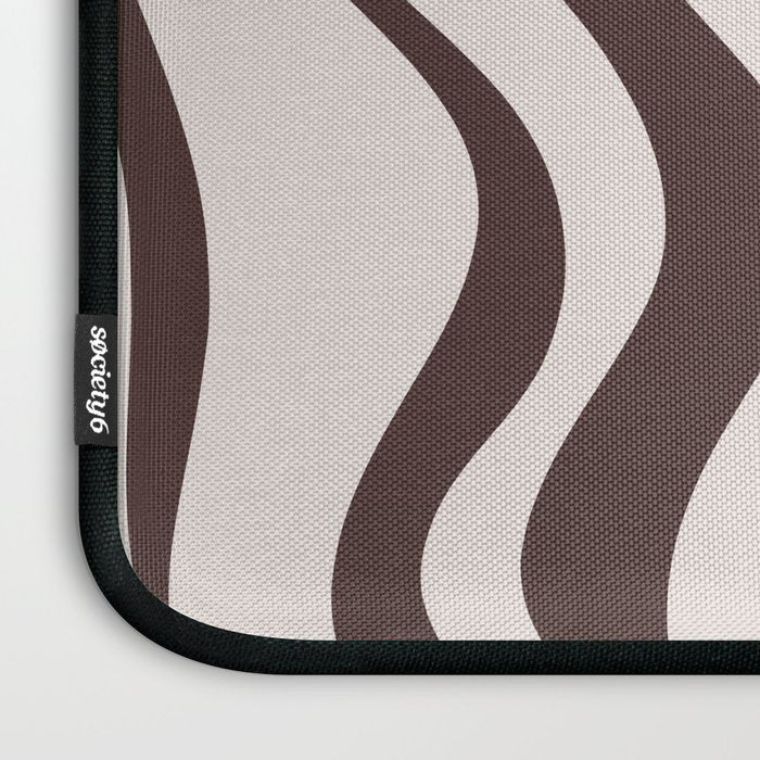 Retro Liquid Swirl Abstract Pattern in Brown Laptop Sleeve Gallery Image 3