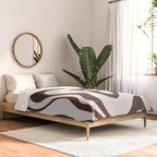 Retro Liquid Swirl Abstract Pattern in Brown Comforter Gallery Image 2