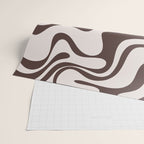 Retro Liquid Swirl Abstract Pattern in Brown Wrapping Paper Gallery Image 2