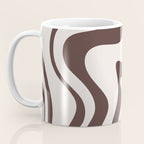 Retro Liquid Swirl Abstract Pattern in Brown Coffee Mug Gallery Image 3