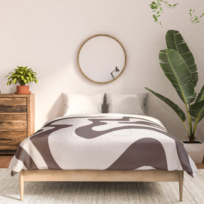 Retro Liquid Swirl Abstract Pattern in Brown Comforter Gallery Image 3
