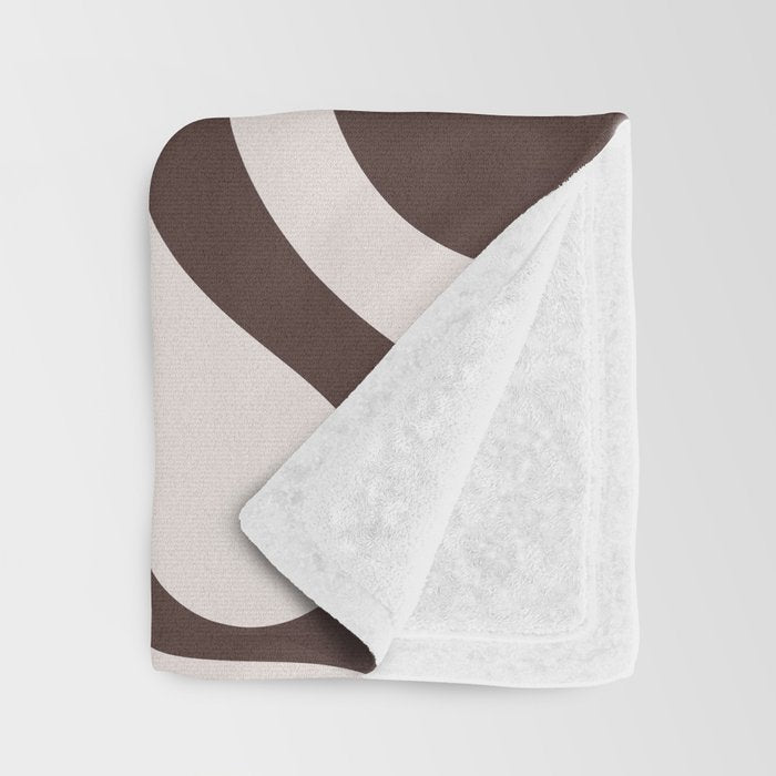 Retro Liquid Swirl Abstract Pattern in Brown Throw Blanket Gallery Image 3