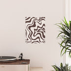 Retro Liquid Swirl Abstract Pattern in Brown Poster Gallery Image 2