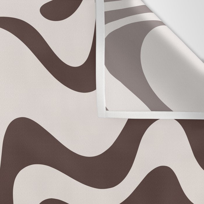 Retro Liquid Swirl Abstract Pattern in Brown Wall Tapestry Gallery Image 3