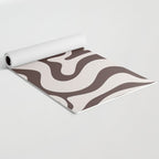 Retro Liquid Swirl Abstract Pattern in Brown Yoga Mat Gallery Image 2