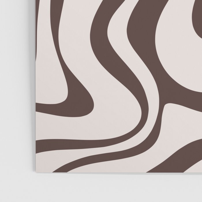 Retro Liquid Swirl Abstract Pattern in Brown Poster Gallery Image 3