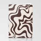 Retro Liquid Swirl Abstract Pattern in Brown Stationery Card Gallery Image 2