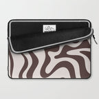 Retro Liquid Swirl Abstract Pattern in Brown Laptop Sleeve Gallery Image 2