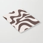 Retro Liquid Swirl Abstract Pattern in Brown Notebook Gallery Image 2