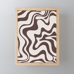 Retro Liquid Swirl Abstract Pattern in Brown Mini Art Print Gallery Image 1
