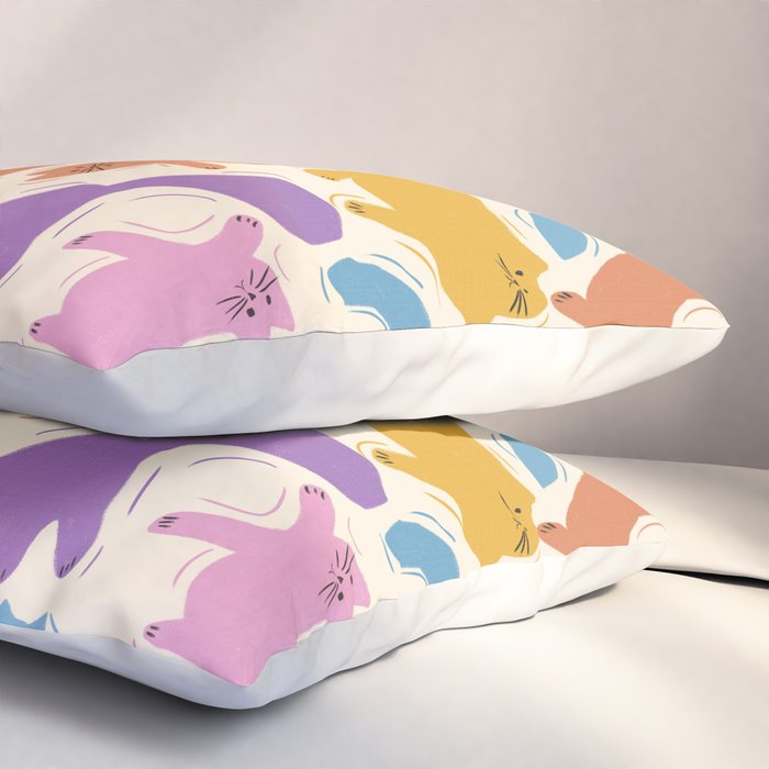 Rainbow Cats Pillow Sham Gallery Image 3