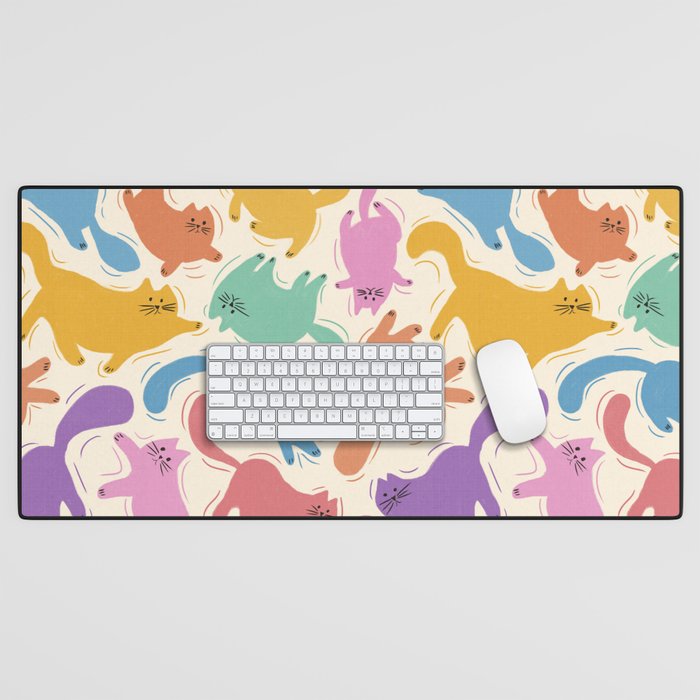 Rainbow Cats Desk Mat Gallery Image 1