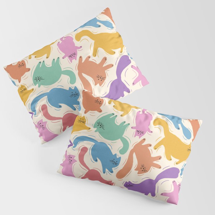 Rainbow Cats Pillow Sham Gallery Image 1