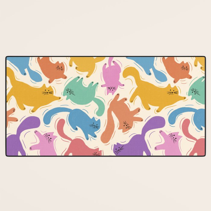 Rainbow Cats Desk Mat Gallery Image 3