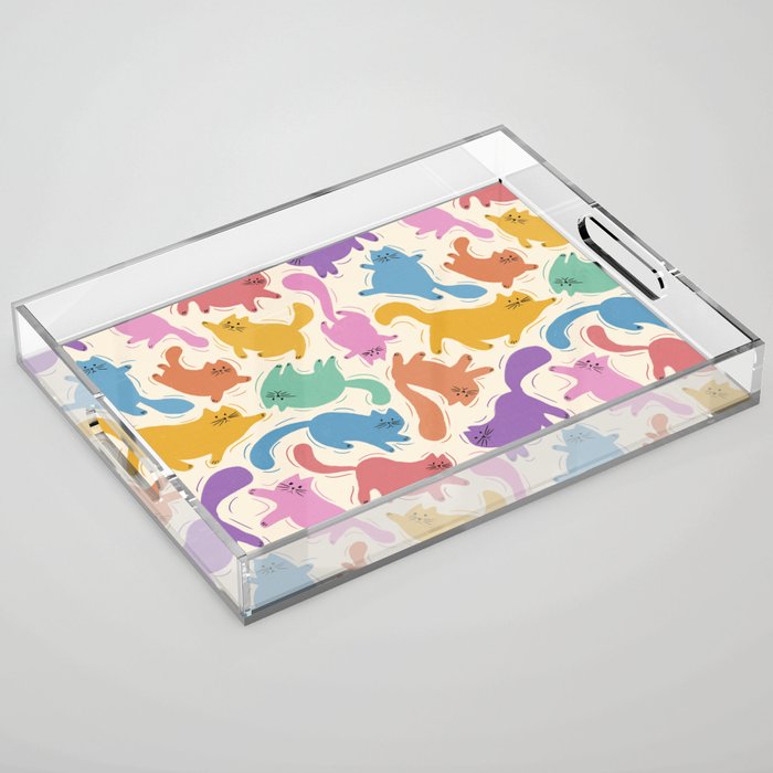 Rainbow Cats Acrylic Tray Gallery Image 1