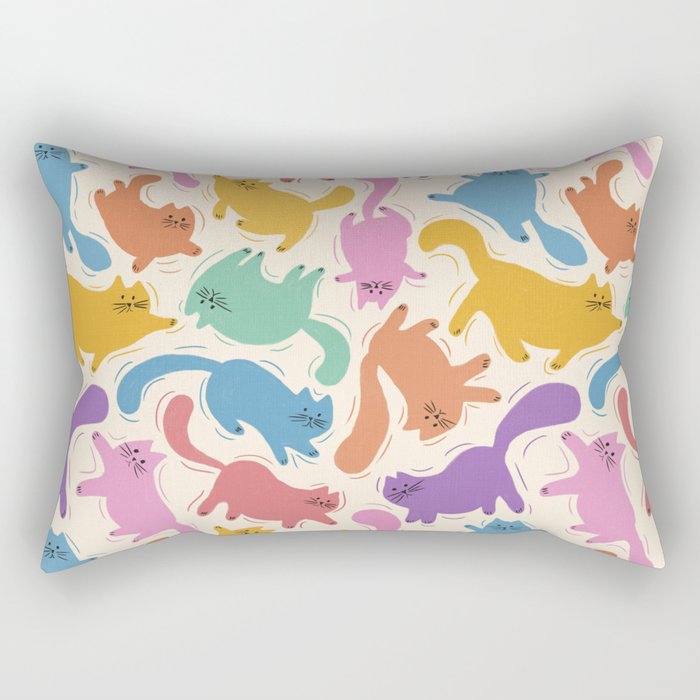 Rainbow Cats Rectangular Pillow Gallery Image 1