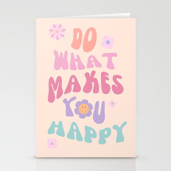 Danish Pastel Retro Inspirational Quote Stationery Card Gallery Image 1