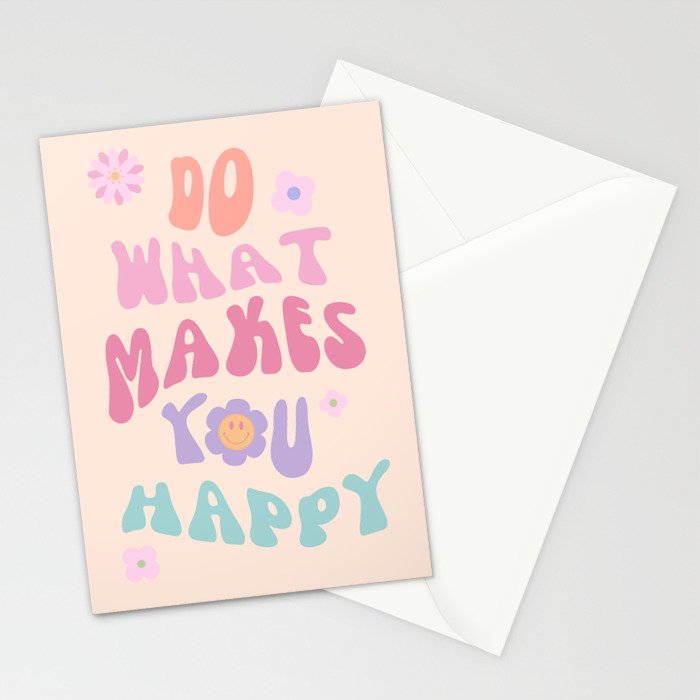Danish Pastel Retro Inspirational Quote Stationery Card Gallery Image 2
