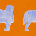 Two Calm Dogs - Blue and Orange Coffee Mug Gallery Image 2