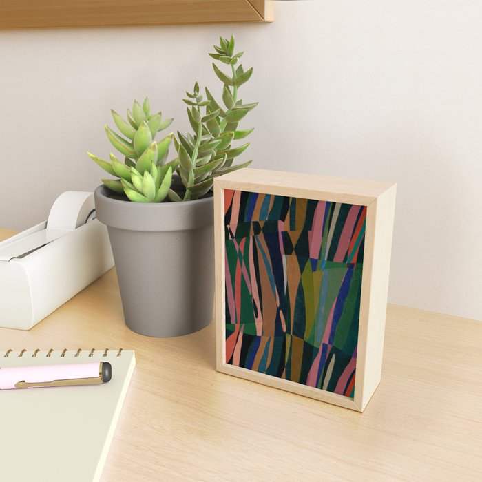 abstract striped multicolored background Mini Art Print Gallery Image 2