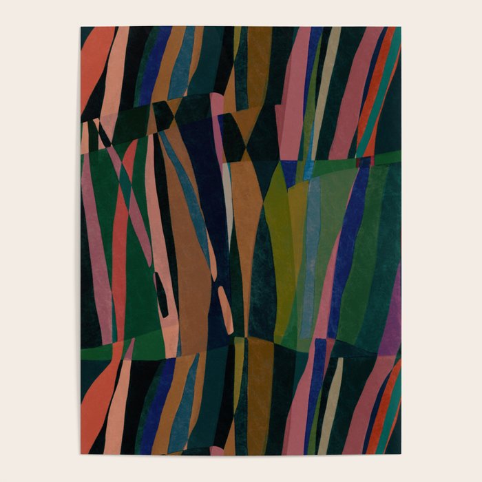 abstract striped multicolored background Poster