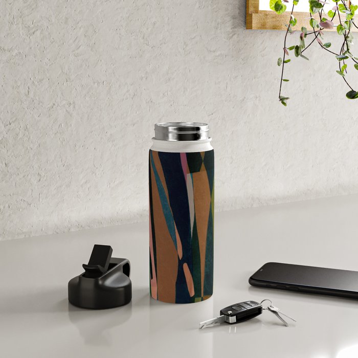 abstract striped multicolored background Water Bottle Gallery Image 4