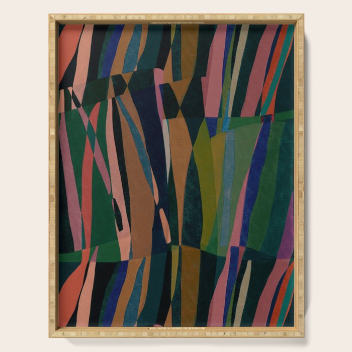 abstract striped multicolored background Serving Tray Gallery Image 1