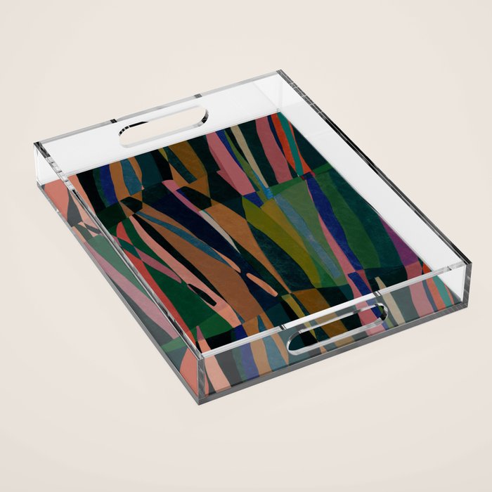 abstract striped multicolored background Acrylic Tray Gallery Image 1