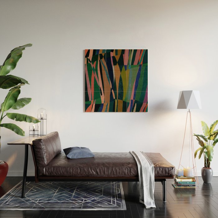 abstract striped multicolored background Wood Wall Art Gallery Image 2