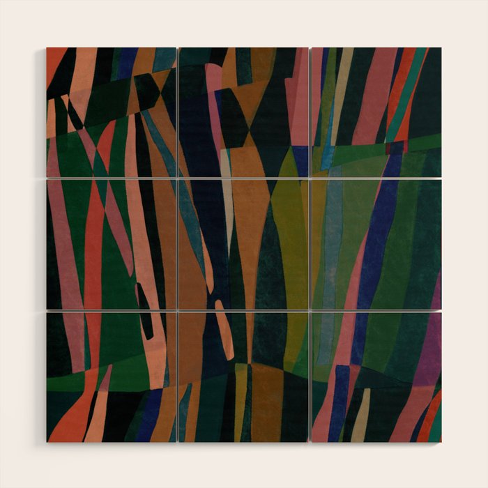 abstract striped multicolored background Wood Wall Art