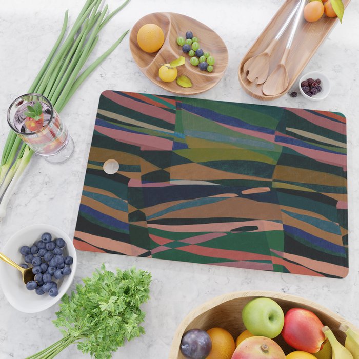 abstract striped multicolored background Cutting Board Gallery Image 2