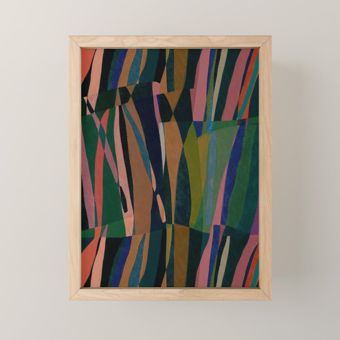 abstract striped multicolored background Mini Art Print Gallery Image 1